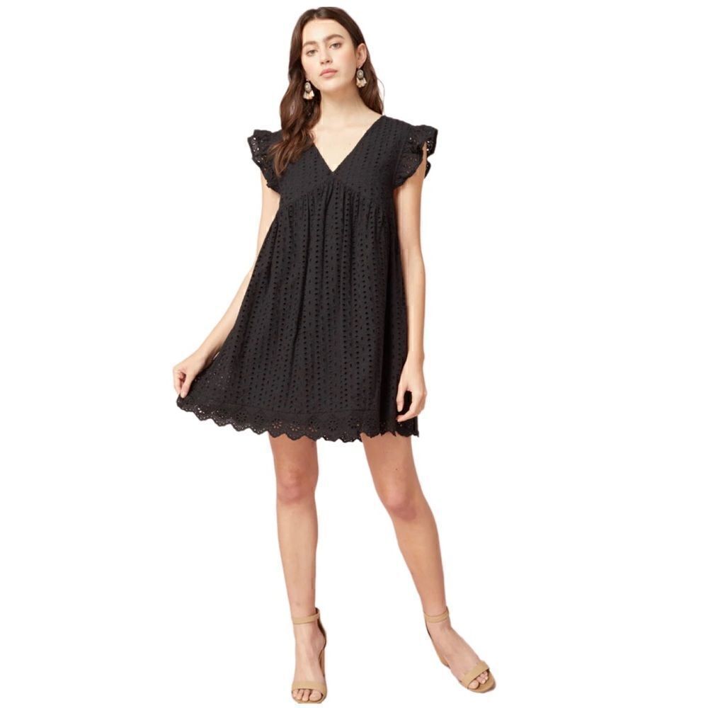 Black Eyelet Sundress With Hidden Skort Sz L